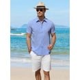 thumbnail image 7 of Youclos Short Sleeve Linen Shirts for Men Casual Button Down Hawaiian Shirt, 7 of 7