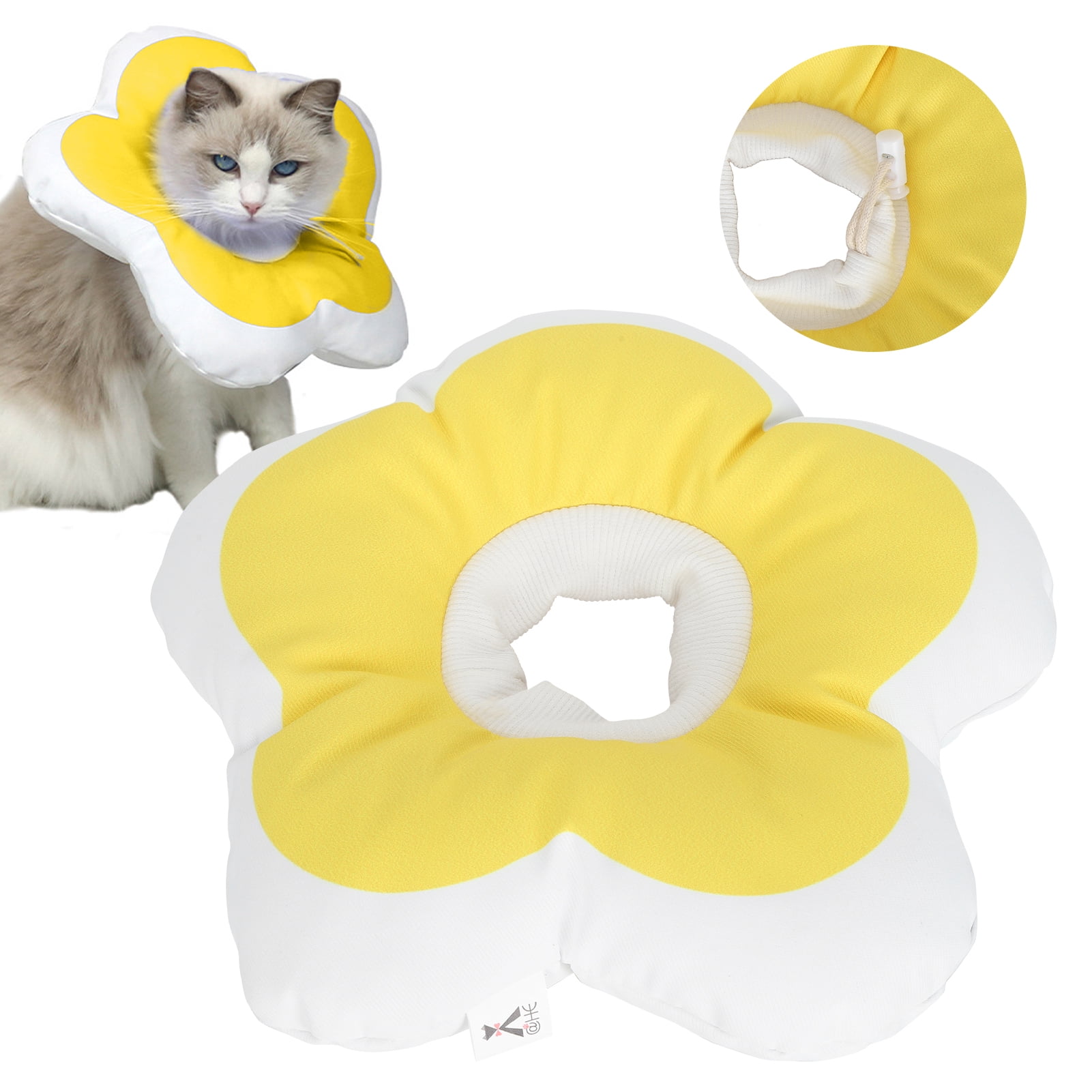 Waterproof Cat AntiLicking Collar, Flower Shaped Pet Recovery Elizabeth Collar with Adjustable Neck Band for Various Cat Varieties, Perfect for Photo Shoots and Parties
