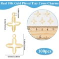 thumbnail image 2 of 100Pcs 201 Stainless Steel Tiny Charms Real 18K Gold Plated 13.5x11x0.7mm Hole: 1mm, 2 of 6