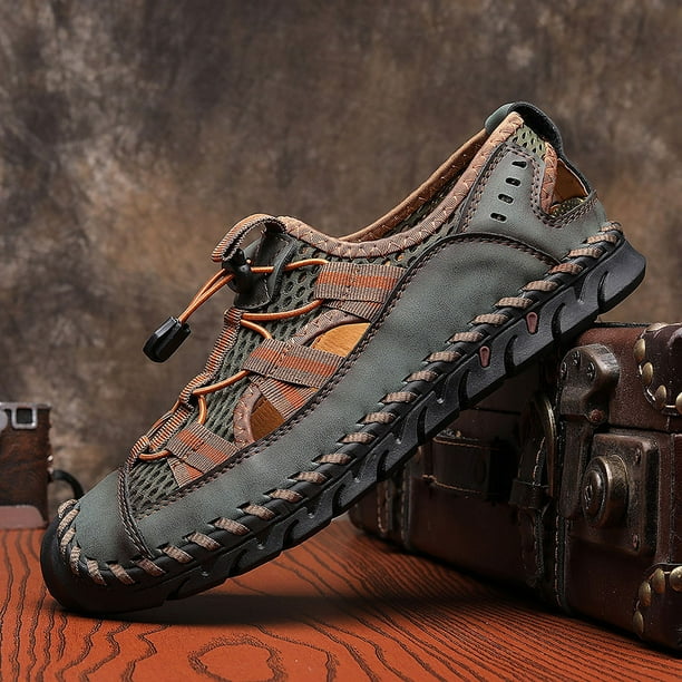 Zapatos casuales de gran tamaño para hombre, suela de costura gruesa, estación independiente de pie de malla de verano