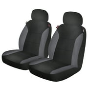 Genuine Dickies 2 Piece Repreve Universal Front Car Seat Covers - Black and Gray, 43163WDI