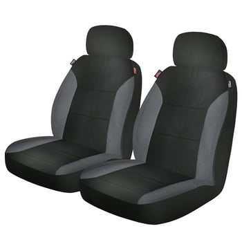 Genuine Dickies 2 Piece Repreve Front Car Seat Covers - Black and Gray, 43163WDI