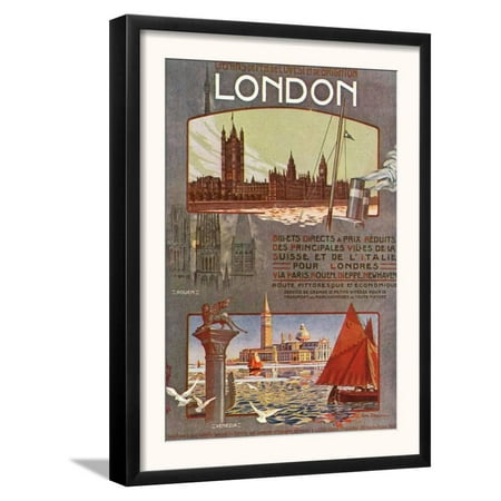 London, England - Trips to London from Rouen, Dieppe, Newha... Framed Art Print Wall