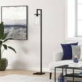 thumbnail image 2 of Evelyn&Zoe Malva 67.75" Tall Floor Lamp with Glass shade in Blackened Bronze/Clear, 2 of 12