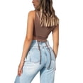 thumbnail image 4 of VISgogo - Camisetas sin mangas para mujer, decoración de cuerda de color sólido, cuello redondo, dobladillo irregular, camisetas cortas, chaleco simple informal VISgogo  moda, 4 of 5