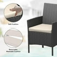 thumbnail image 3 of Emorefun 3 Piece Patio Conversation Sets, Outdoor Patio Bistro Sets with Coffee Table for Garden, Yard, Balcony, Black/Beige, 3 of 7