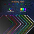 thumbnail image 3 of RGB Large Gaming Mouse Pad with Stitched Edges, LED Extended Mousepad with Superior Micro-Weave Cloth, Non-Slip Base, Water Resist Keyboard Pad, Desk Mat for Gamer, Office & Home, 31.5 x 11.8 in, 3 of 6