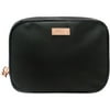 Flower Multi Fold Out Cosmetic Case Bag, Black