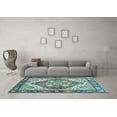 thumbnail image 3 of Ahgly Company Indoor Square Persian Light Blue Traditional Area Rugs, 5' Square, 3 of 4