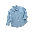 thumbnail image 6 of Franhais Baby Girl's Denim Outerwear Coat Long Sleeve Letter Print Button Down Shirts Tops Clothes, 6 of 7
