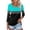 502_Black, variant on 3/4 Sleeve T Shirts for Women Fashionable And Casual Patchwork Color Square Neck Three Quarter Top Shirt T Shirts for Women Grey