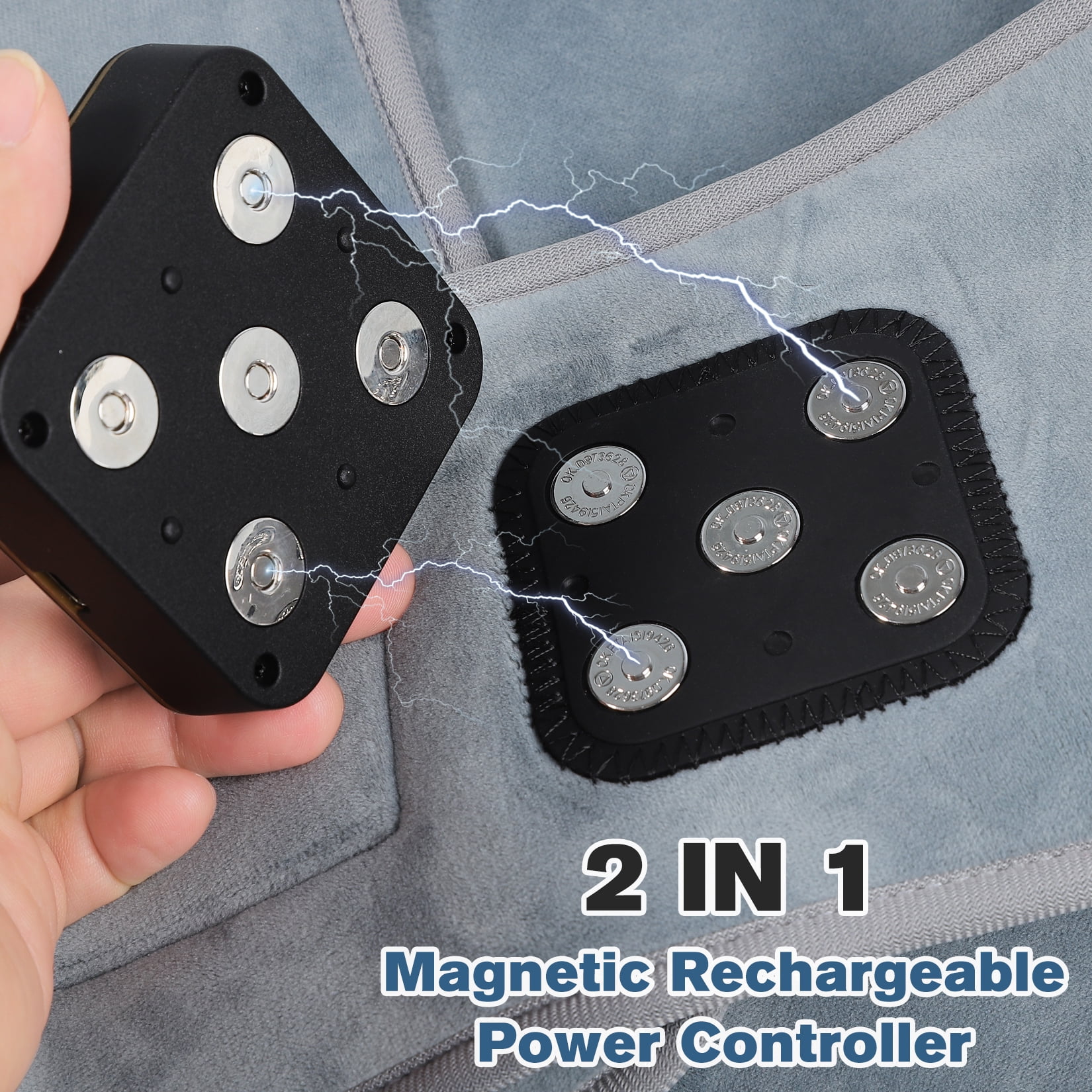 DGYAO Heating Pad Back Brace for Back Muscle Joint Relax with 7 Vibration Modes - USB Rechargeable Battery Included Cordless