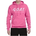 thumbnail image 2 of Wild Bobby, Goat God Over All Things Inspirational/Christian Unisex Graphic Hoodie Sweatshirt, Neon Pink, Small, 2 of 6