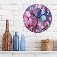 thumbnail image 3 of Coolnut Butterfly Flower Pink Wall Clock Round Vintage Silent Non Ticking Battery Operated Accurate Arabic Numerals Design for Home Kitchen Living Room Bedroom 10 Inch Home Decor, 3 of 5