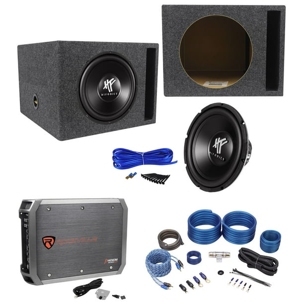 Hifonics HFX12D4 12" 800w Car Subwoofer+Vented Sub Box+Mono Amplifier