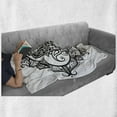 thumbnail image 6 of Hamsa Soft Flannel Fleece Throw Blanket, Curvy Ornate Frame with Antique Motif Floral Tattoo, Cozy Plush for Indoor and Outdoor Use, 50" x 60", White Black, by Ambesonne, 6 of 6