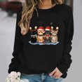 thumbnail image 5 of Sweatshirt for Women Christmas Cat Graphic Sweatshirt Crew Neck Long Sleeve Casual Pullover Top, 5 of 5