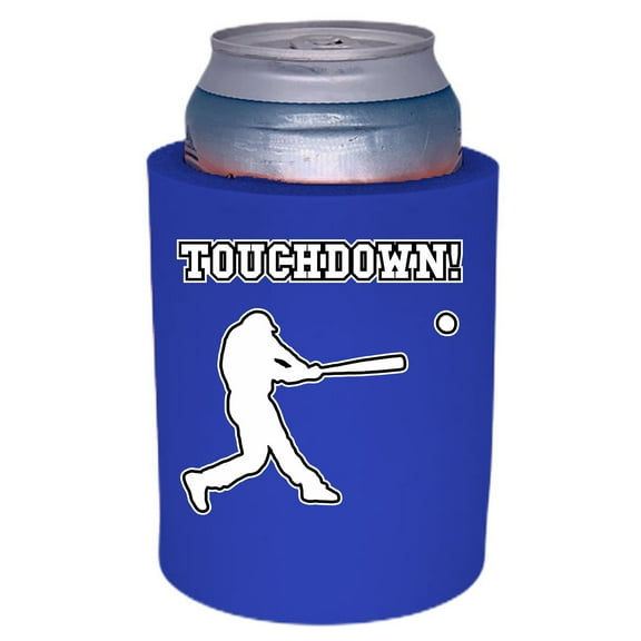 Touchdown Baseball Thick Foam Old School Can Coolie (Royal Blue)