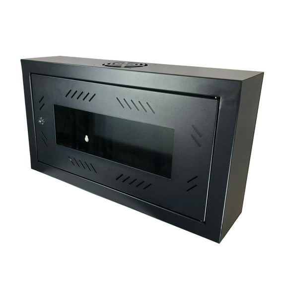 CNAweb 19 Inch 6U Slim SoHo Wall Mount Network Cabinet Enclosure 6" Depth Black