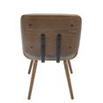 thumbnail image 6 of Lombardi Mid-Century Modern Dining/Accent Chair in Walnut with Grey Faux Leather by LumiSource - Set of 2, 6 of 8
