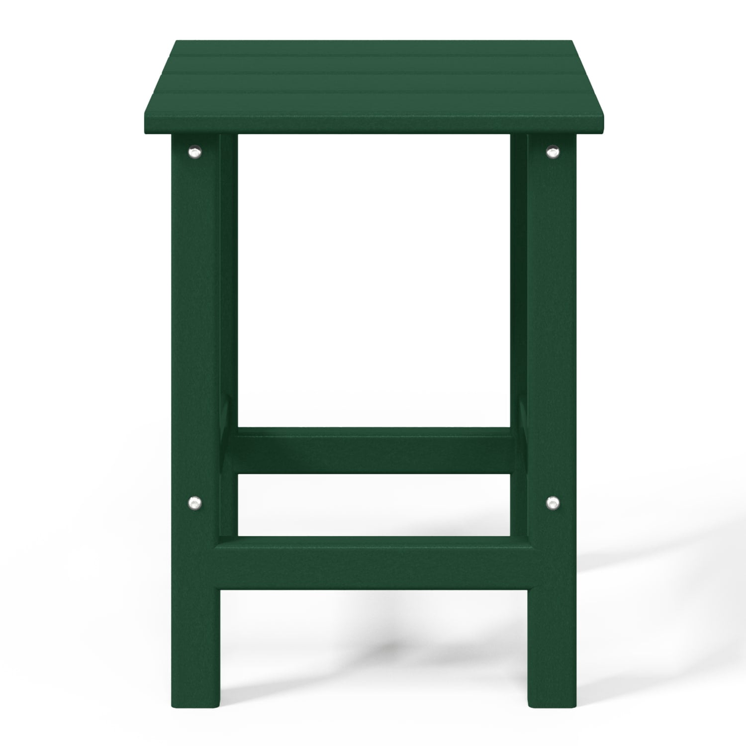 WestinTrends Outdoor Side Table, All Weather Poly Lumber Adirondack Small Patio Table Square End Table for Pool Balcony Deck Porch Lawn Backyard, Dark Green