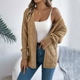 thumbnail image 2 of Gyexs Cardigan Sweaters for Women Long Sleeve Crochet Cardigan Fall Winter Homewear Clothes (Khaki, Size S), 2 of 7