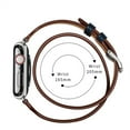 thumbnail image 5 of ALMNVO Genuine Leather Strap for Apple Watch Bands 45mm 41mm Double Tour Wristband Bracelet belt iWatch Bands,Leather for Apple Watch Series 7 45 mm 41mm, 5 of 9