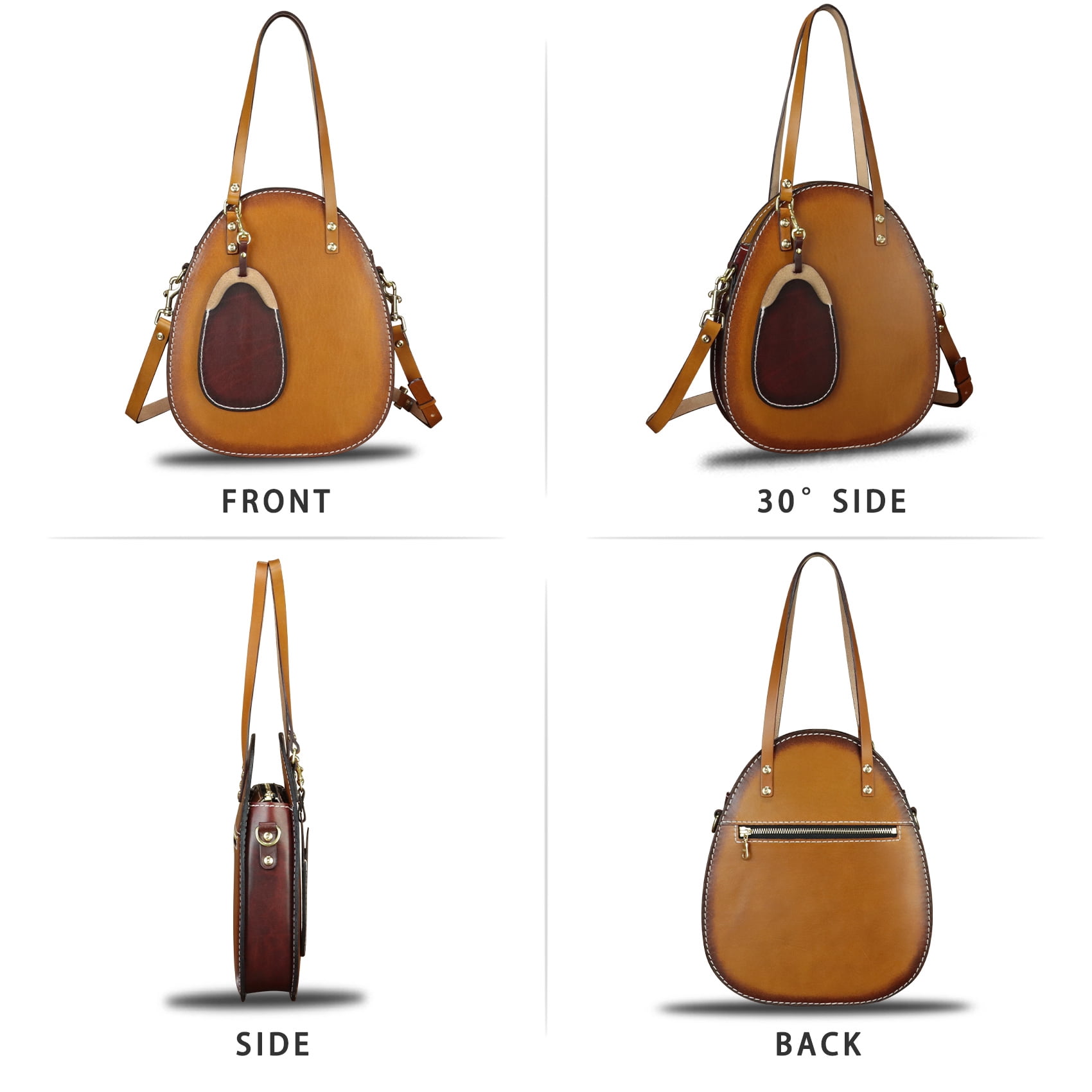 Geniune Leather Women Shoulder Bag Vintage Handbags Tote Crossbody Purses