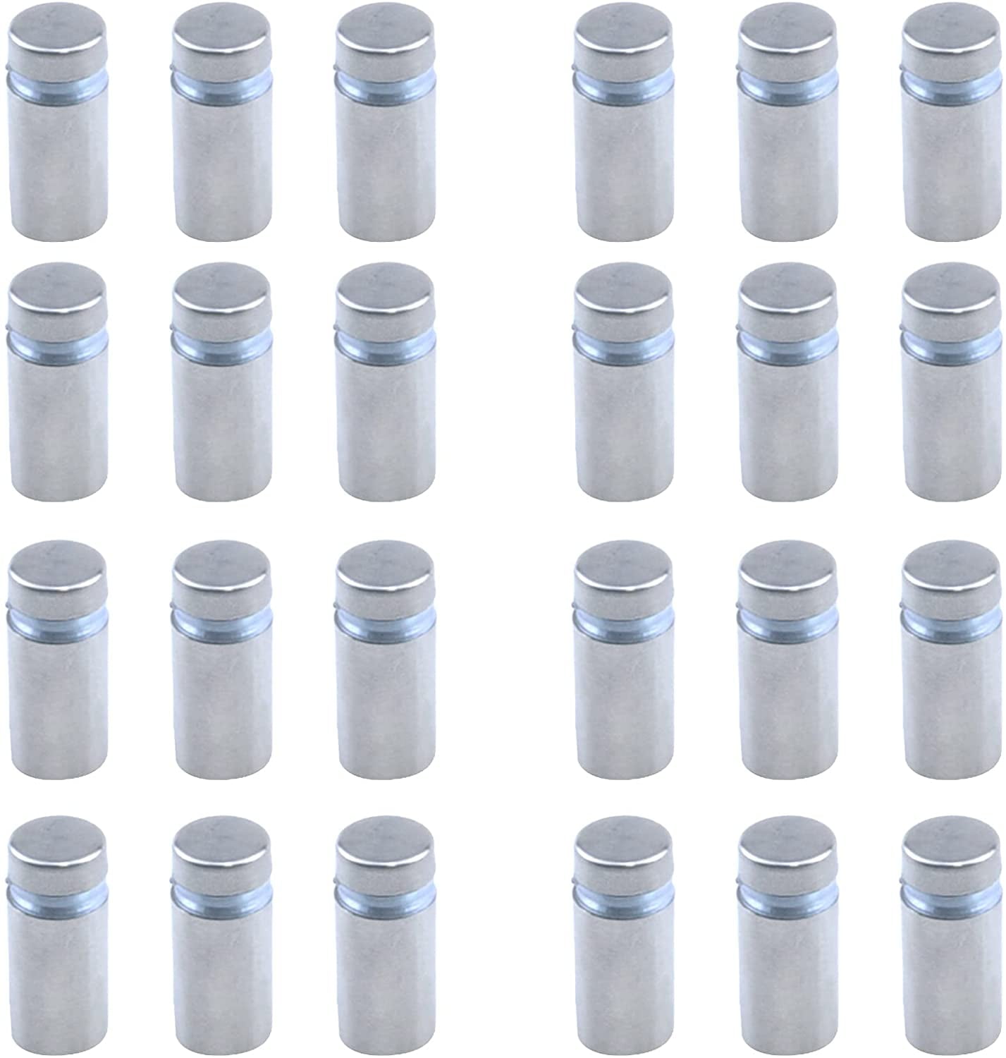 24 Pack 1 2 X 1 Stainless Steel Glass Standoff Mounts Wall Standoffs Advertising Nails Hardware For Glass Displaying Acrylic Board And Signage Silver Walmart Com