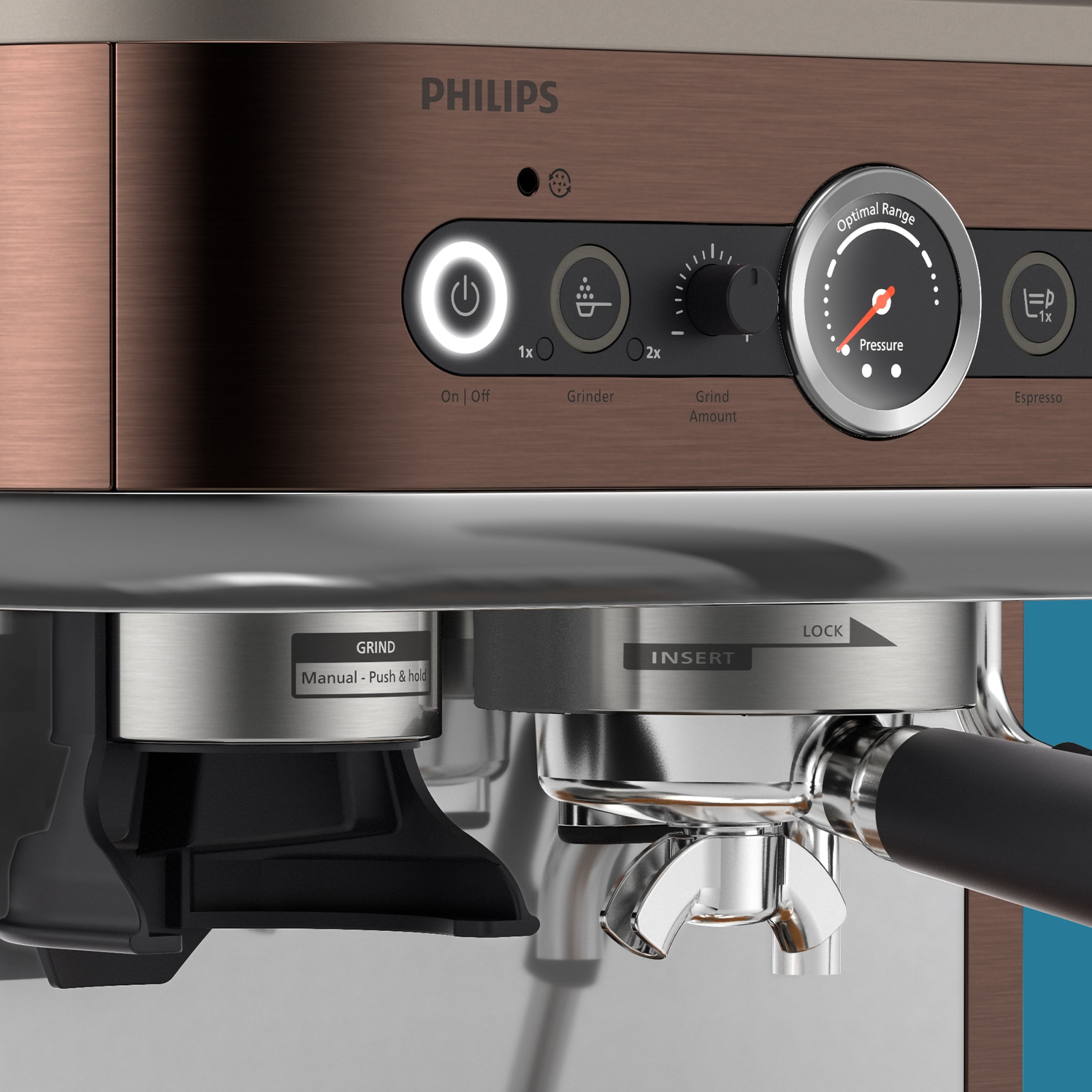 Philips Barista Brew Semi-Automatic Espresso Machine with Milk Frother, Silver Metal