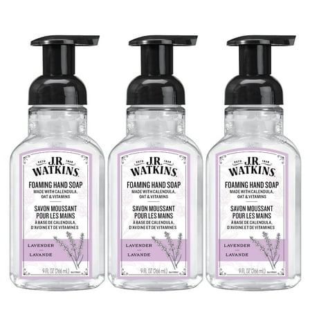 J.R. Watkins Foaming Hand Soap, Lavender, 3 pack, 9 fl oz