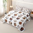 thumbnail image 3 of Castle Fairy Vintage Baseball Quilt Full,Cracked Wall Ball Glove Full Bedspread Sets,Brown White, 3 of 7