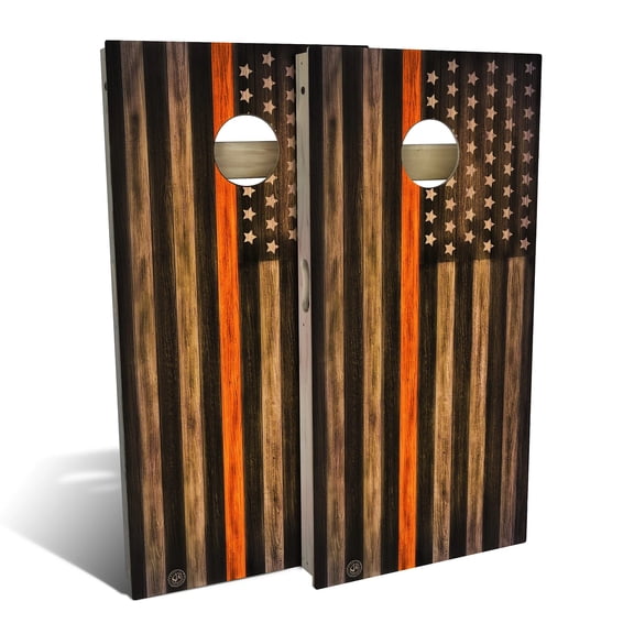 Skip's Garage | Charred Search and Rescue Cornhole Board Set | Includes Boards & Bags | Choose Your Size & Accessories