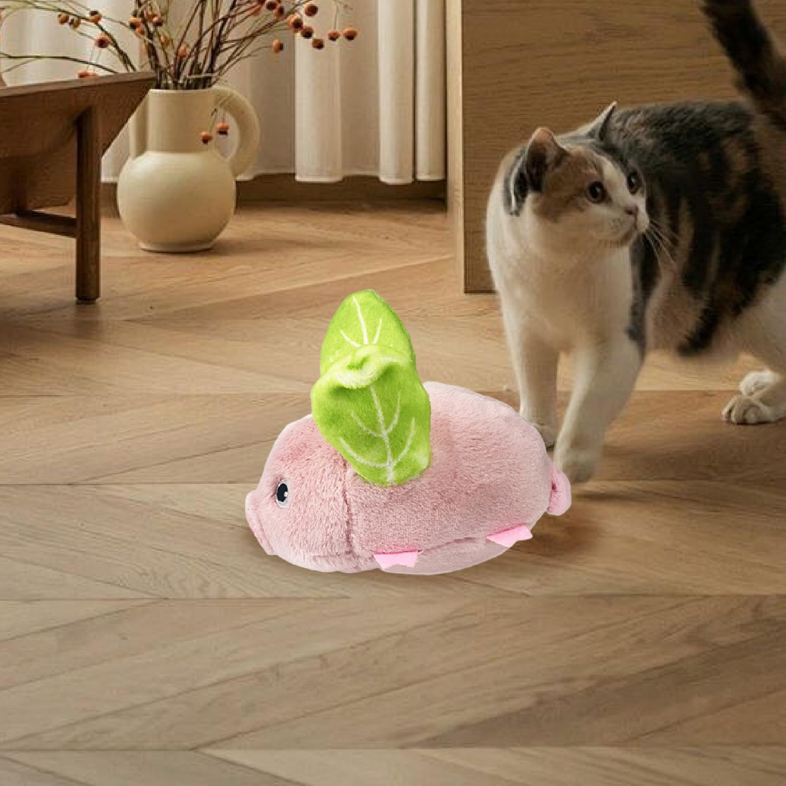 Interactive Cat Toy Plush Toy Kitten Toy Automatic Simulated Pig for Indoor Cats Entertainment and Enrichment