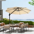 thumbnail image 2 of 10FT Solar Patio Umbrella with LED Lights, 360° Rotation Offset Cantilever Umbrella with Adjustable Tilt., 2 of 6