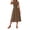 #0011-Coffee, variant on Puyaiuu Women's Solid Color Casual Loose Maxi Dress, Flowy Short Sleeve Round Neck Summer Beach Cover Up, Lightweight Breezy Vacation Wear, Cute Sundresses for Women Spring Gift