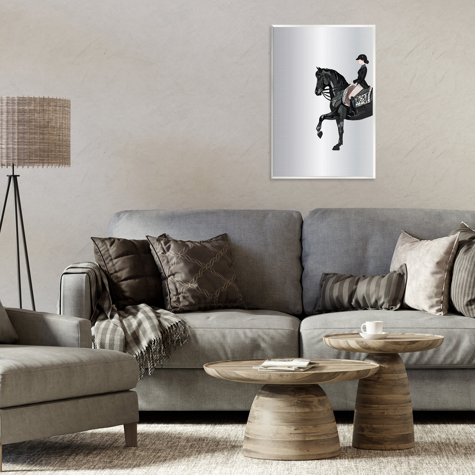 Stupell Industries Silver Rider Jockey Animals & Insects Painting Unframed Art Print Wall Art, 13 x 19