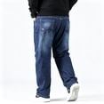 thumbnail image 6 of DENTOYOU Men's Jeans Comfort Flex Waist Relaxed Fit Denim Big & Tall Straight Jeans Blue 52, 6 of 6