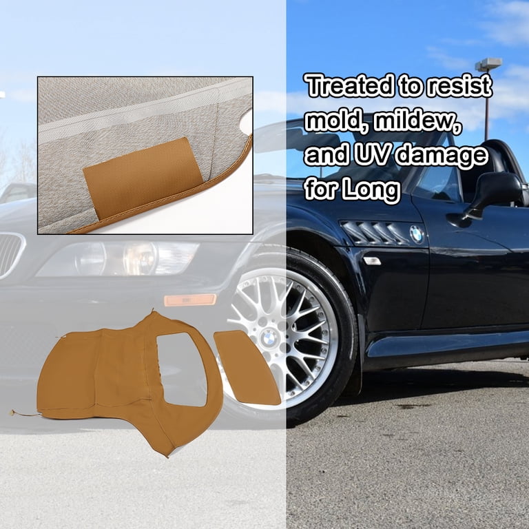 Kojem Convertible Soft Top Tan W/Plastic Window Twill Replacement