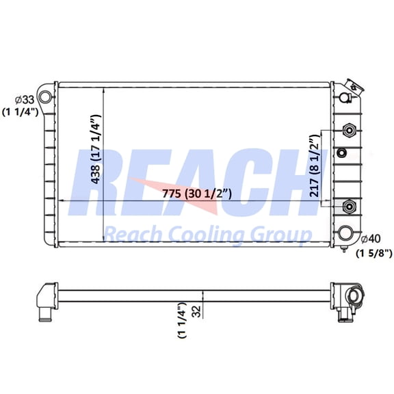 REACH 41-153 Radiator for CADILLAC DEVILLE, FLEETWOOD 80-84, Automotive Radiator Replacement Part