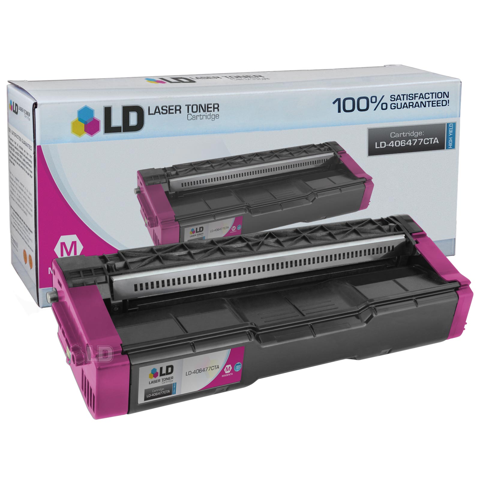 LD © Compatible Replacement for Ricoh 406477 High Yield Magenta Laser Toner Cartridge for use in Ricoh Aficio SP C231N, SP C232DN, SP C242DN, SP C242SF, and SP C320DN Printers - image 2 of 2