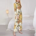thumbnail image 4 of Bingfone Womens Pajama Sets Groovy Floral Print,Long Sleeve Loungewear Pajamas Set-Small, 4 of 9