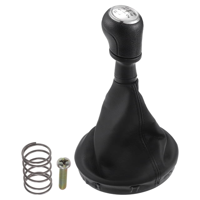 Pomo de cambio de marchas Unique Bargains con cubierta, pomo de palanca de cambios manual de 6 velocidades para VW Transporter T5 T6 de cuero sintético