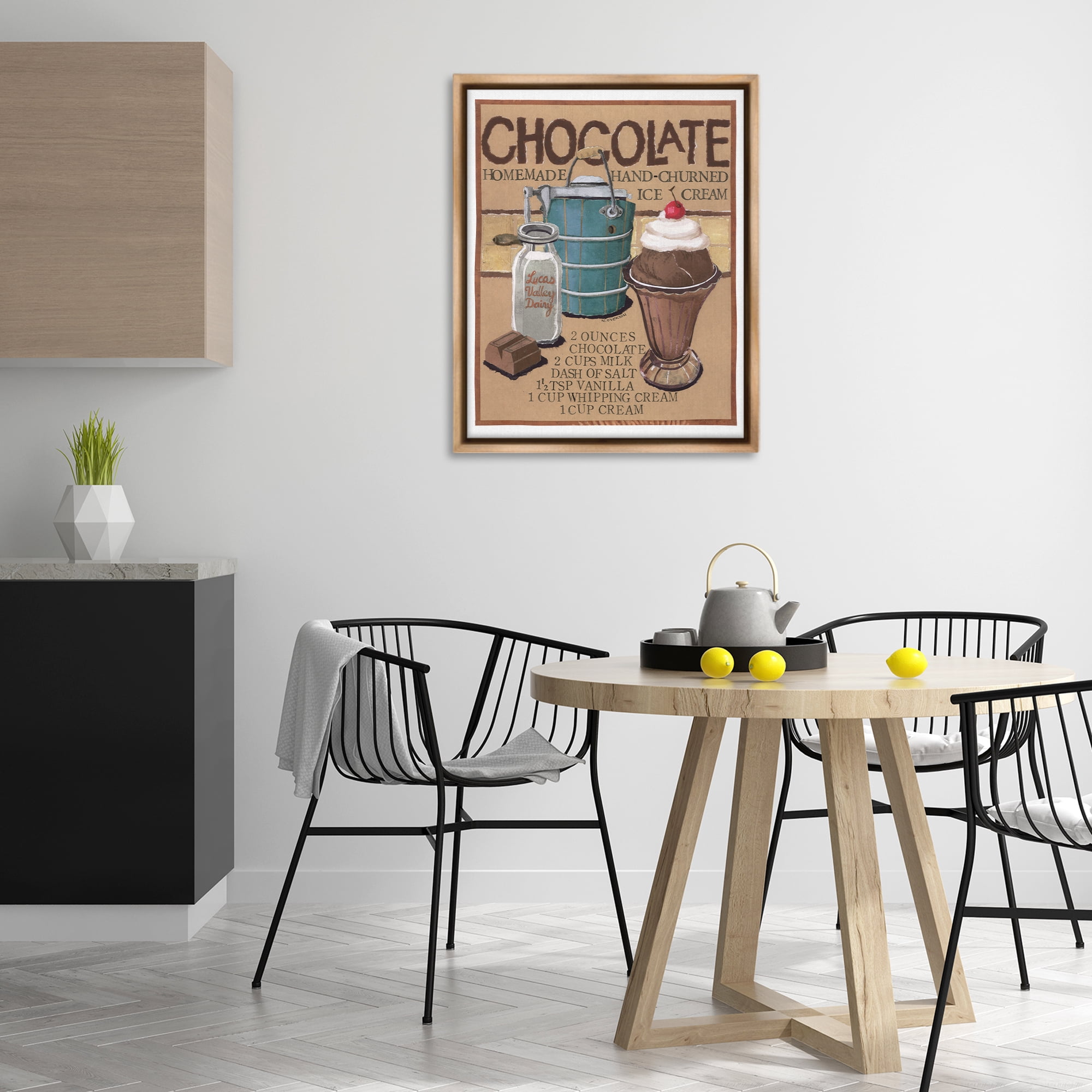 Stupell Industries Chocolate Ice Cream Food & Beverage Painting Brown Floater Framed Art Print Wall Art, 25 x 31