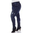 thumbnail image 4 of White Mark Women's Plus Size Paint Splatter Denim Skinny Jeans, 4 of 5