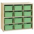 thumbnail image 2 of wood designs storage 12 compartment cubby with trays, 2 of 3