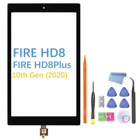 Screen Replacement for Amazon Kindle Tablet - Touch Screen Digitizer Glass Panel for Amazon Kindle Fire HD 8/HD 8Plus 10th Generation 2020 K72LL3 K72LL4 & Repair Tool Kit