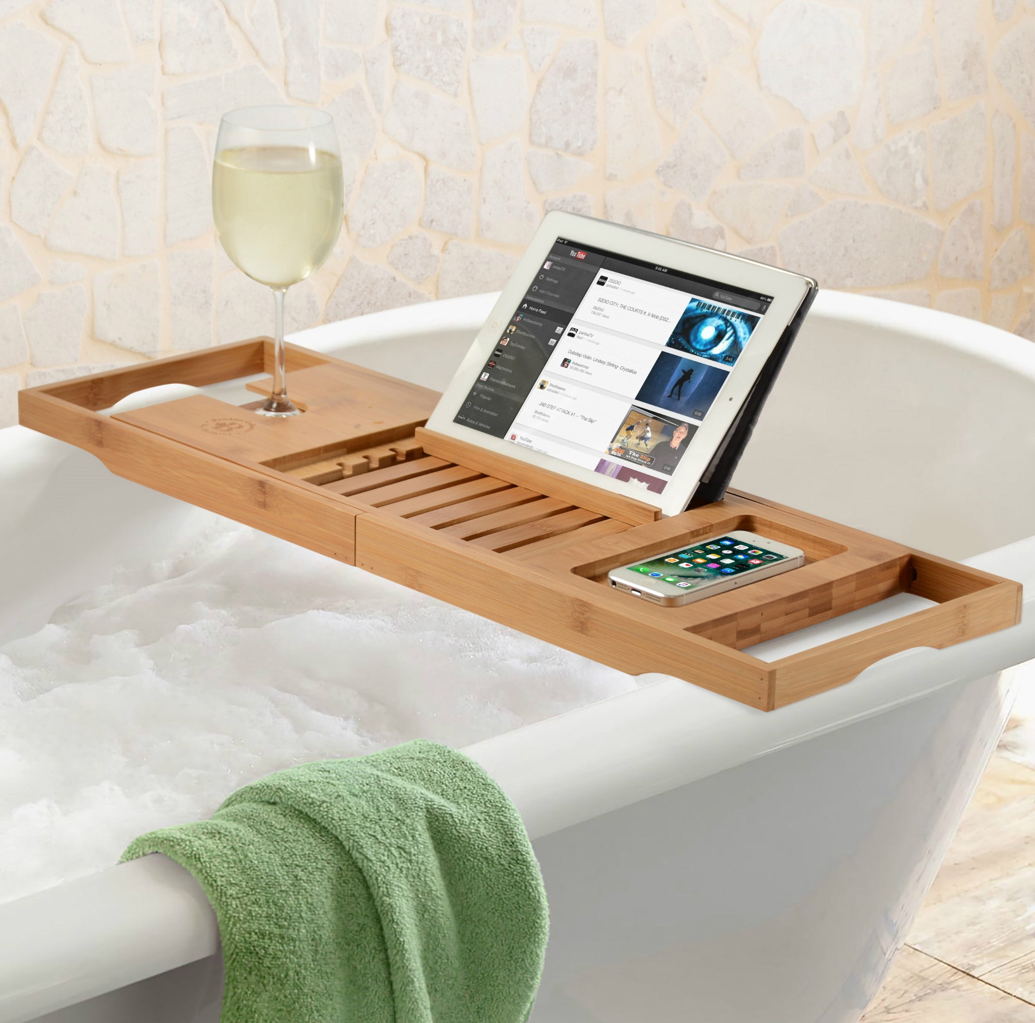 Bathtub Caddy - Foldable Expandable Size, Fits Most Tubs Waterproof Bathtub  Tray & Caddy Tray Holder for Wine Glass, Book, Soap, Phone - Homeitusa