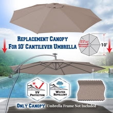 Replacement Canopy Cover for 10' Cantilever Patio Umbrella Offest Parasol Top Cover (Green)