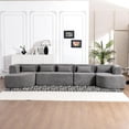 thumbnail image 5 of Tabaray Modular Sofa, Convertible Sectional Sofa with Curved Chaise, Minimalist Sponge Cloud Floor Couch,  Boucle Upholstered Combination Sleeper Sofa Bed for Living Room, Apartment (Light Gray), 5 of 11